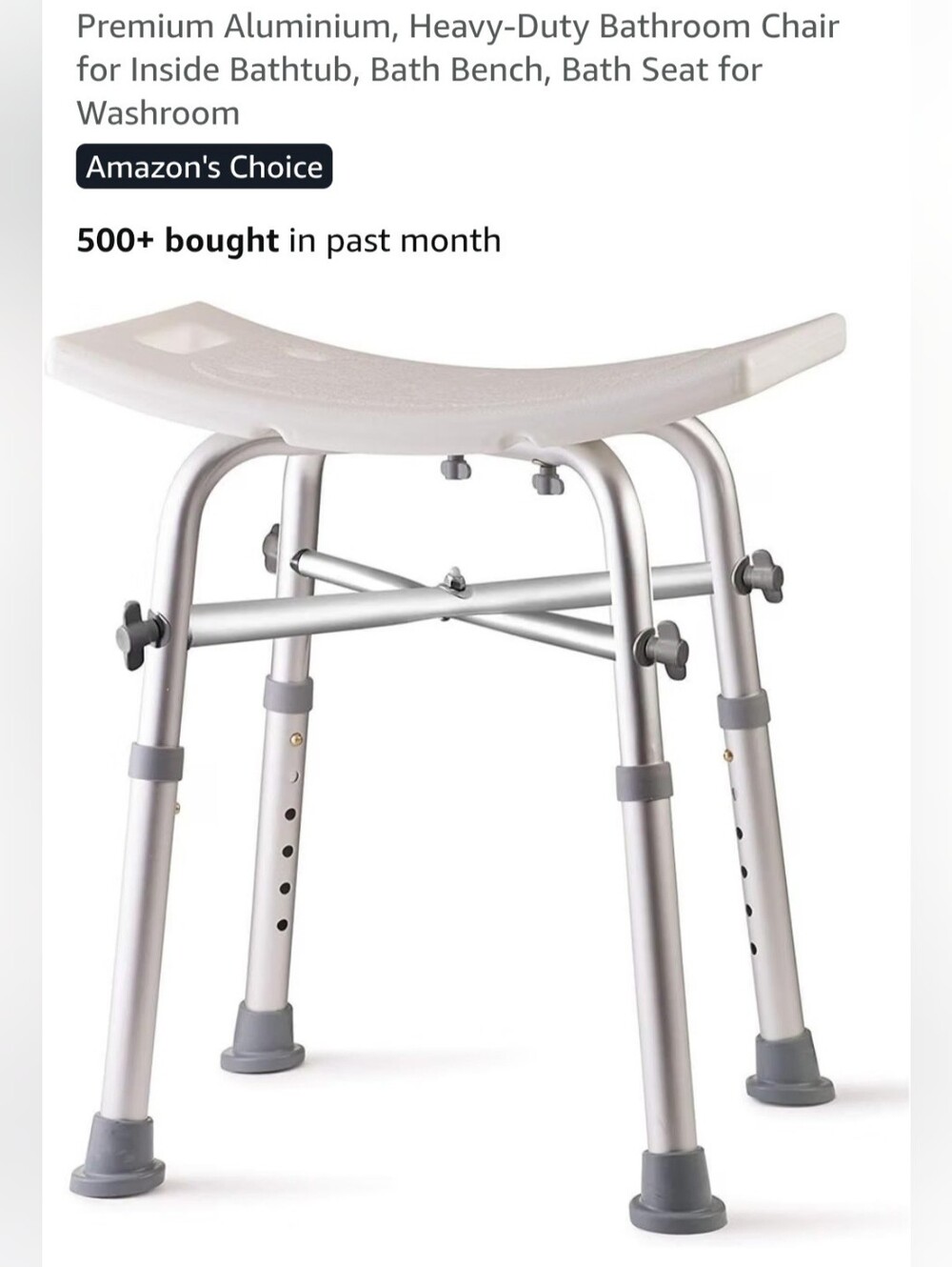 Bath/Shower Stool with Curved Seat